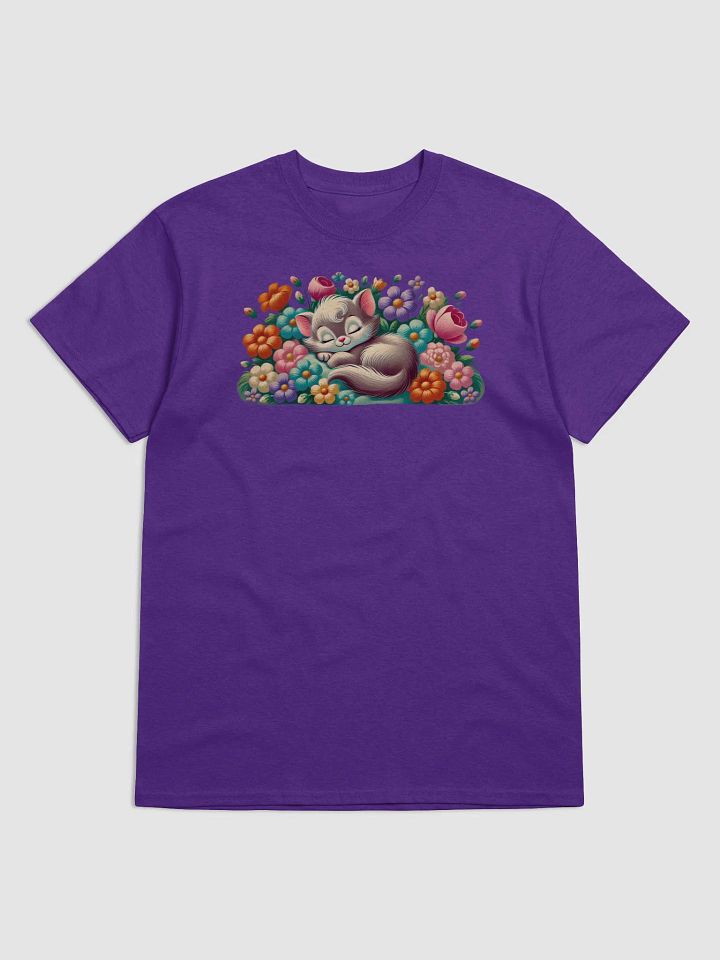 Kitten Sleeping in Flowers Basic T-Shirt by Gildan product image (14)