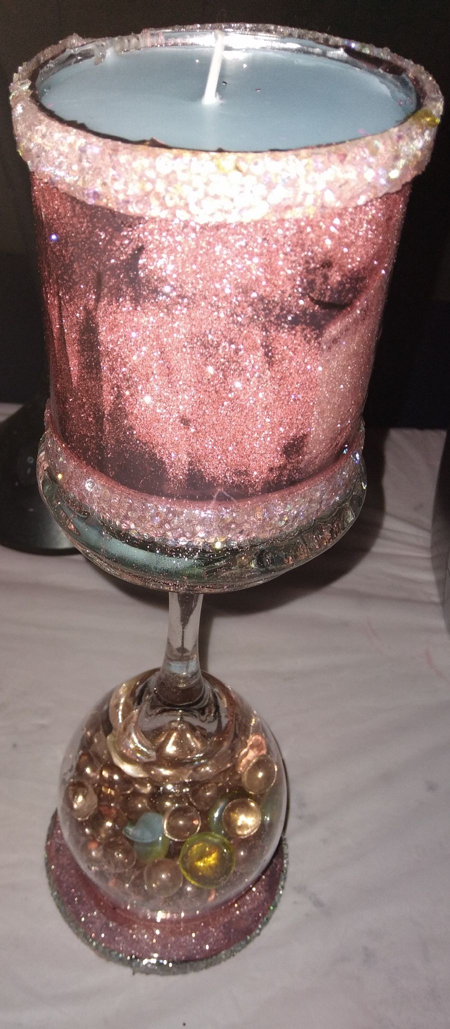 Rose Gold Upside-Down Champagne Candle Holder product image (1)