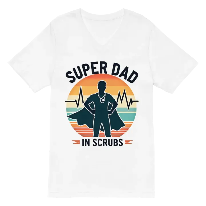Super Dad in Scrubs Graphic V-Neck Tee product image (2)