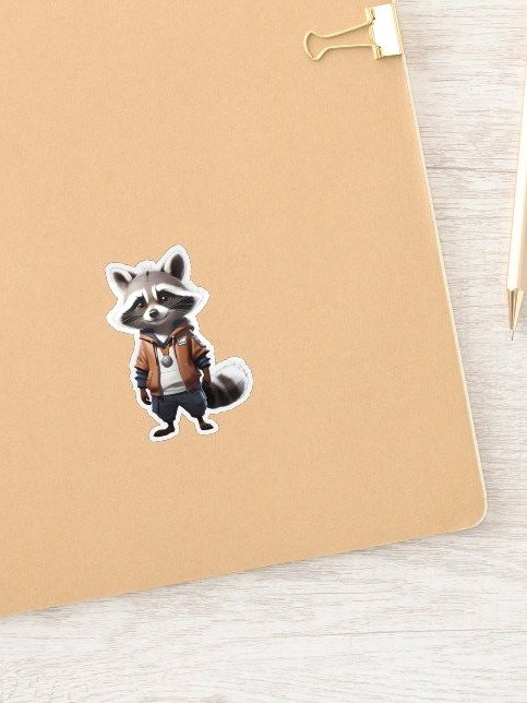 Cool and Adorable Raccoon kiss-cut Sticker product image (3)