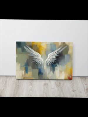 Chaputstore.com   Angel Wings, abstract, modern home decoration, grey, white, yellow combination #wings #angel #angelwings #abstractpainting #walldecor #homedesign #modern #yellow #grey #homedecor #decorideas #canvaspainting #fypviral #fypシ 
