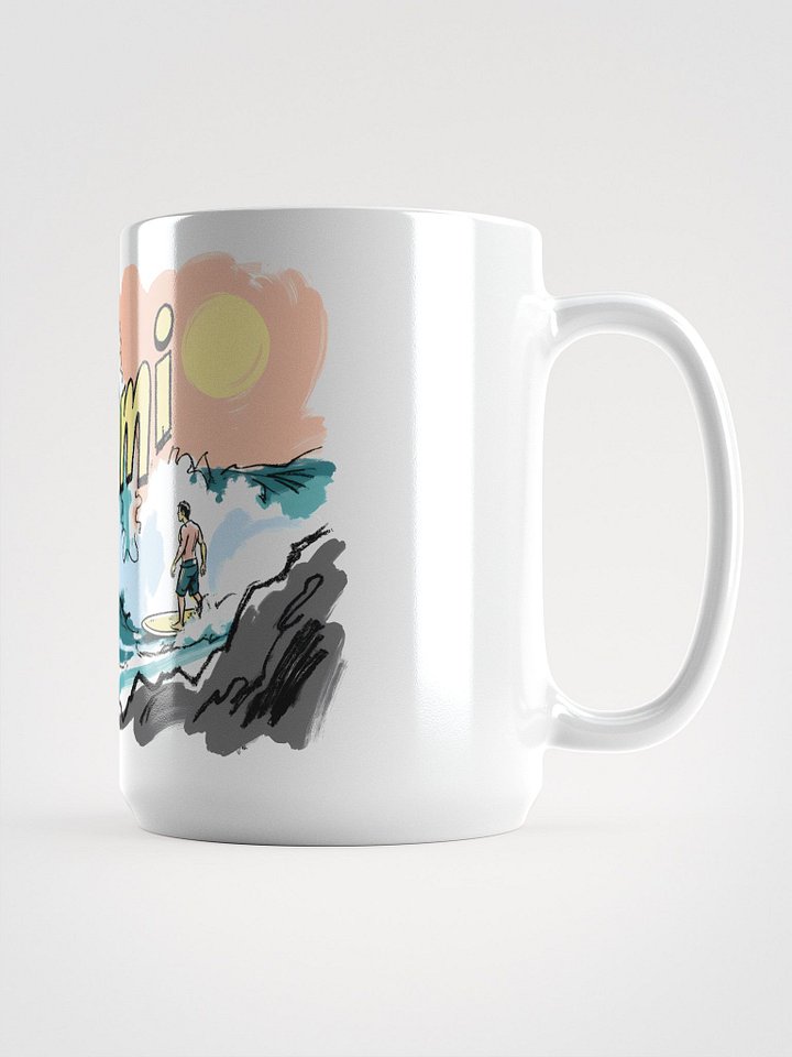 Tsunami Surf Art Print – Bold Wave Glossy Mug product image (2)