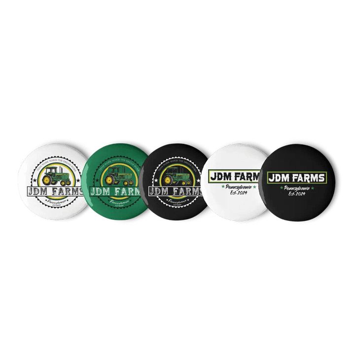 Green Tractor Logo Pin Buttons Set product image (1)