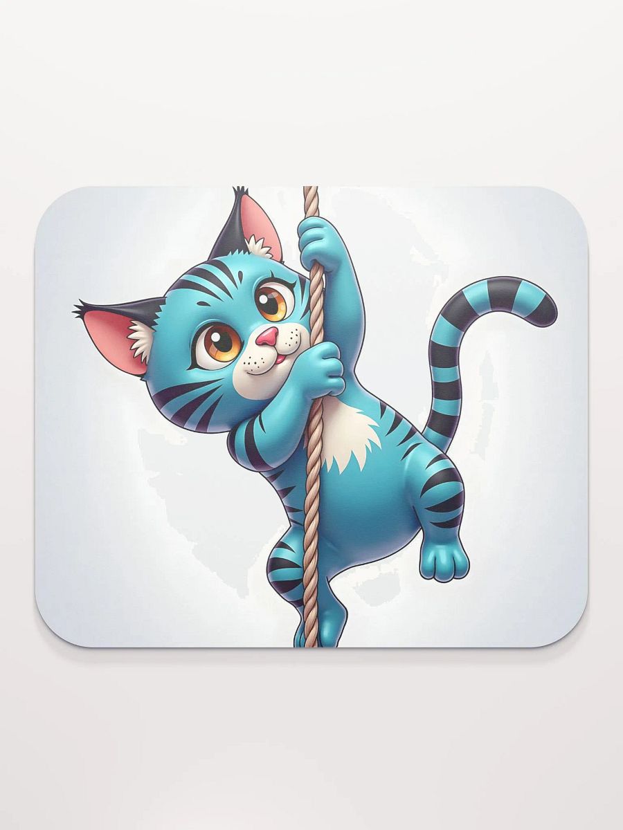 "Brave Climb" – Adorable Cat Climbing Rope Mouse Pad POD Design product image (2)
