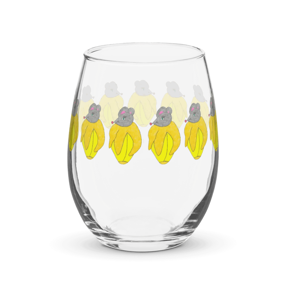 Banana mouse Stemless Wine Glass product image (2)