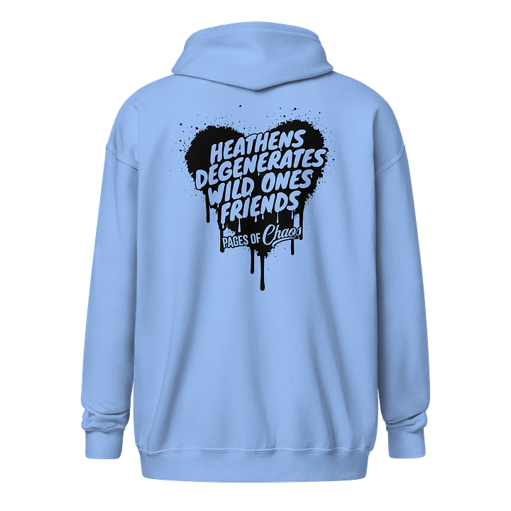Heathens, Degenerates, Wild Ones, and Friends Zip Hoodie - Black product image (2)