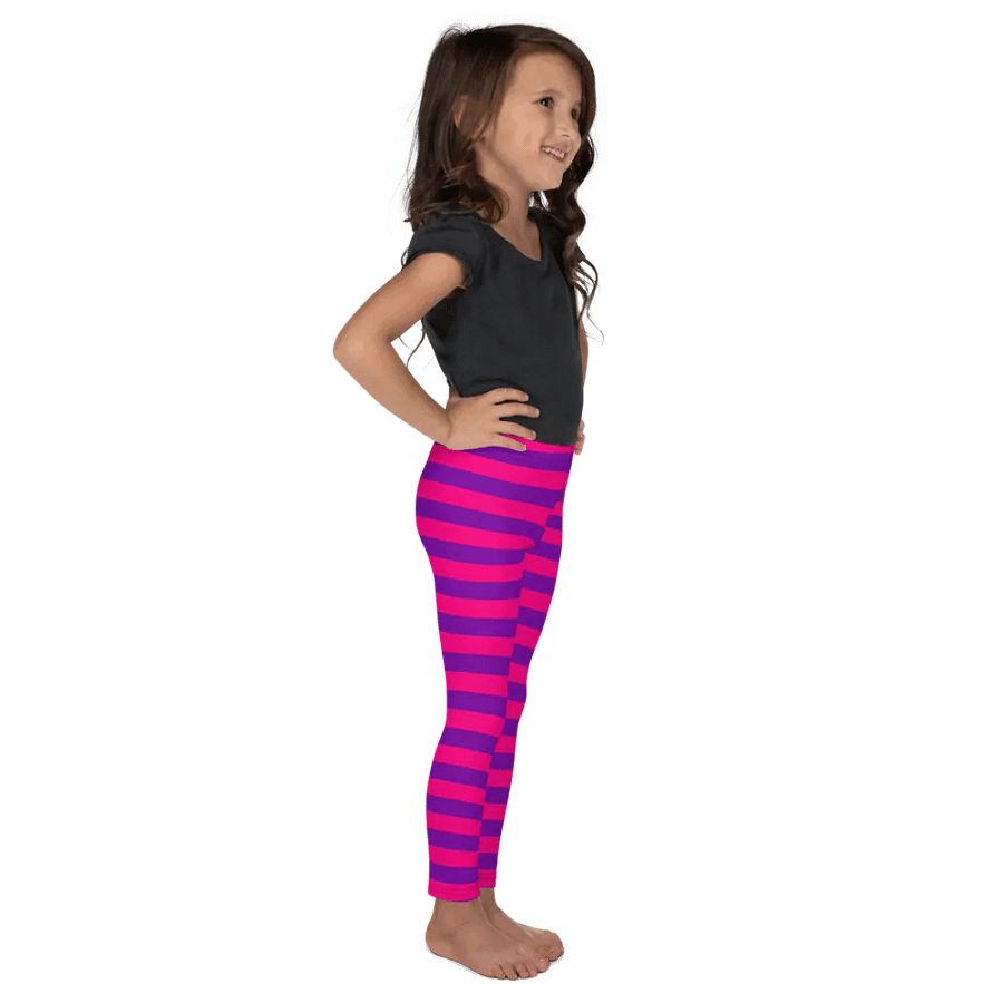 Striped Pink and Purple Kids Leggings product image (6)