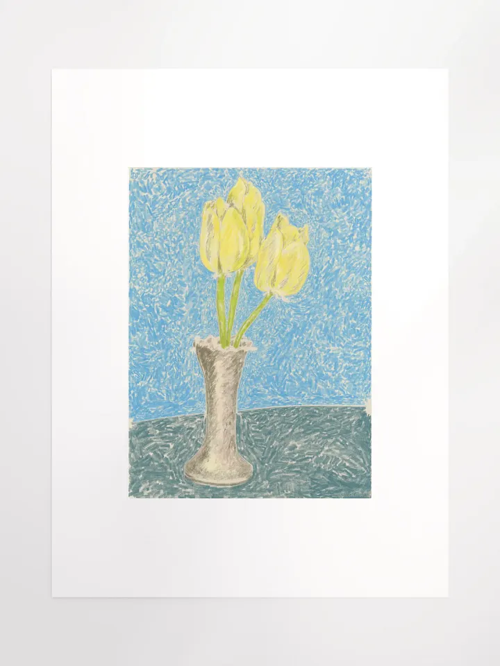 yellow tulips in grandmother's vase print product image (1)