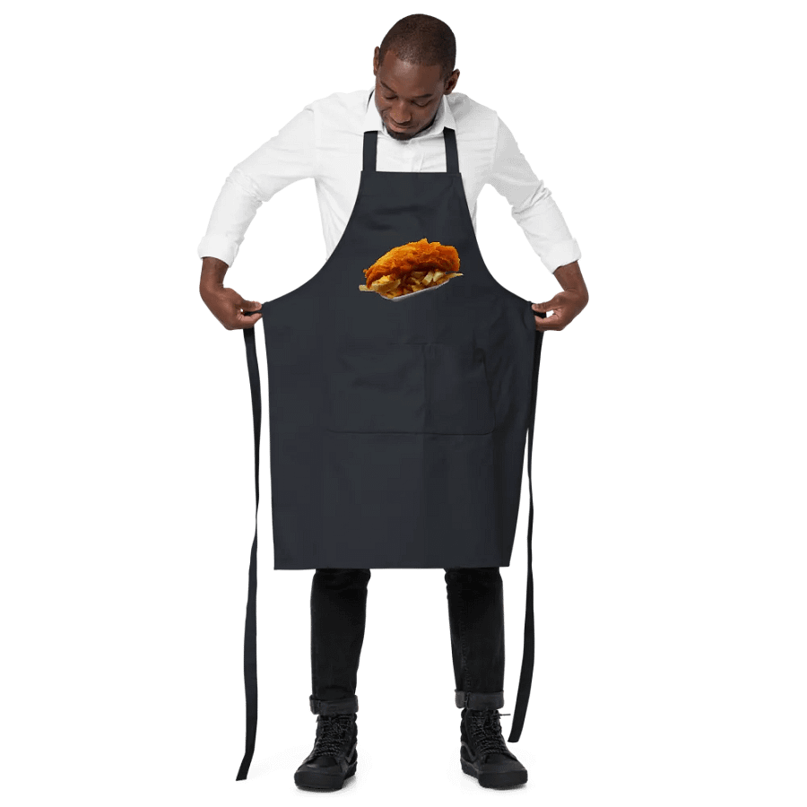 Fish Chips Printed Organic Apron product image (2)