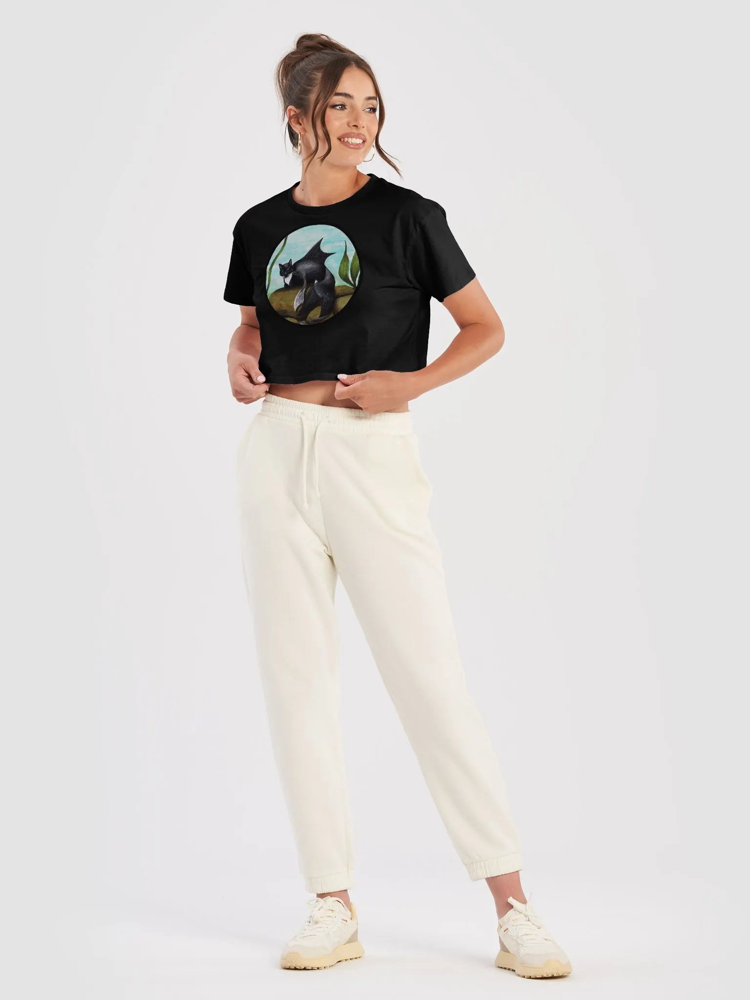 Mermeow Tuxedo Crop Top product image (38)