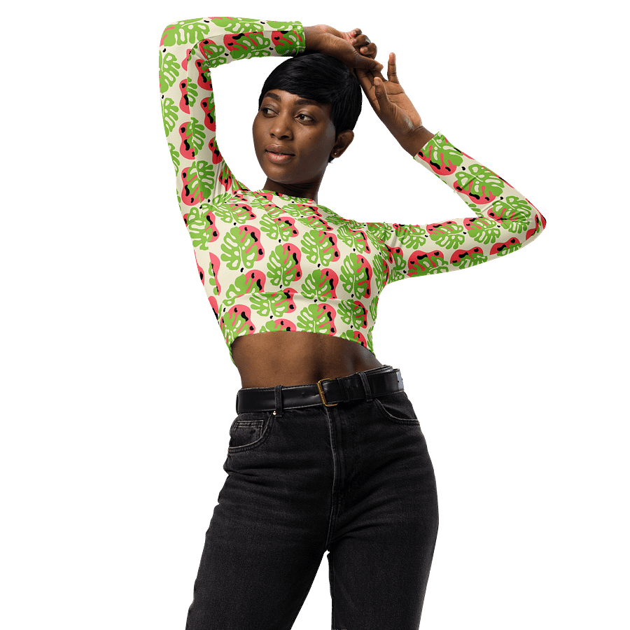 Monstera Dream All-Over Print Crop Top product image (3)
