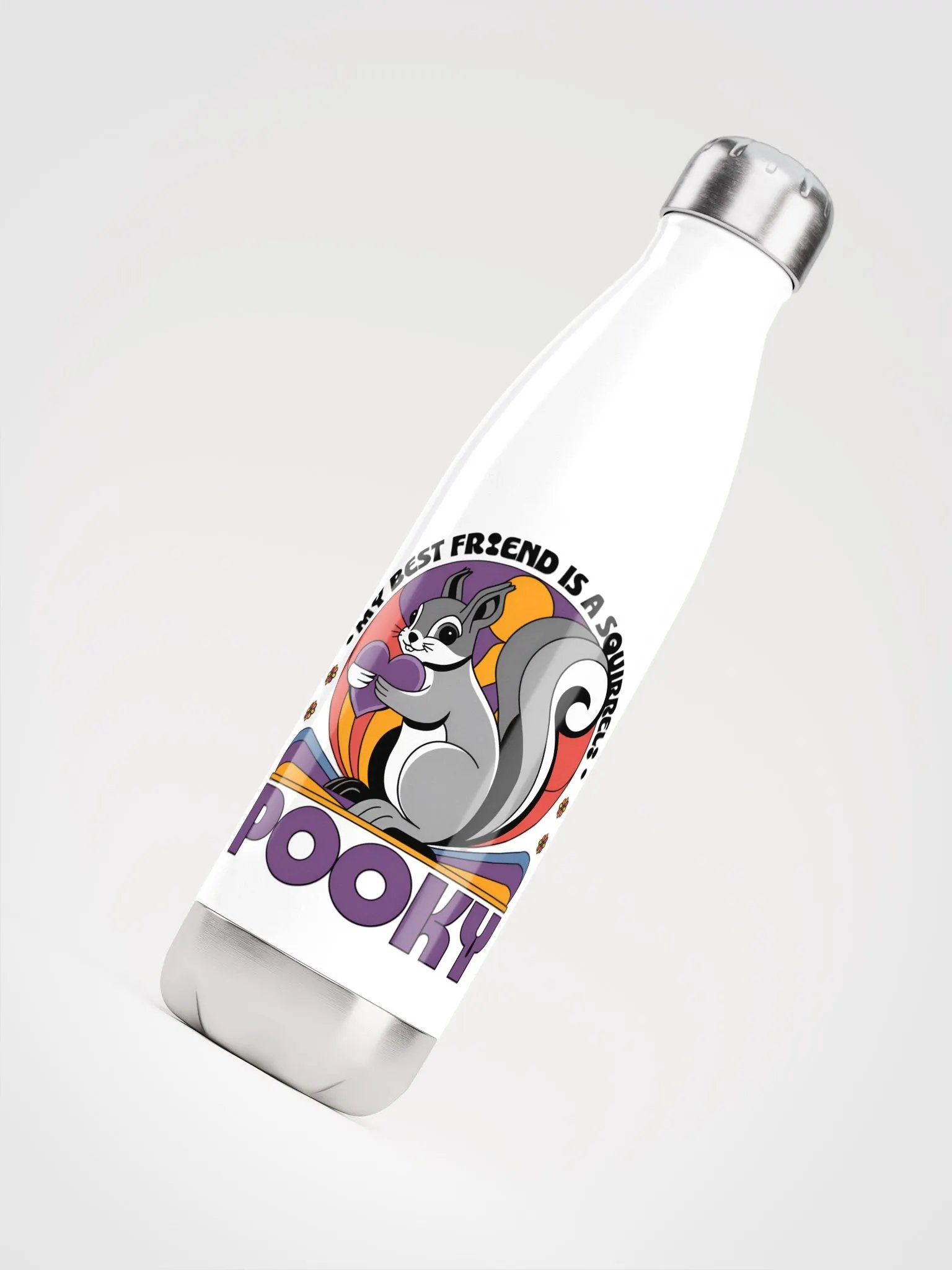 Water Bottle: My Best Friend is a Squirrel Named Pooky, Purple Font product image (4)