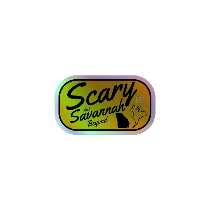 Scary Savannah Shield Logo Holographic Sticker product image (1)