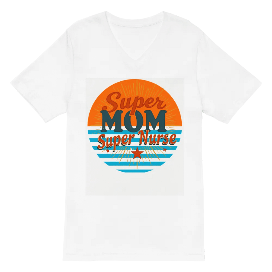 Super Mom Super Nurse Retro V-Neck Tee product image (6)