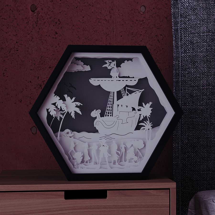 One Piece Lightbox template 2 in 1 - PDF PNG SVG DXF + Video Tutorial product image (5)