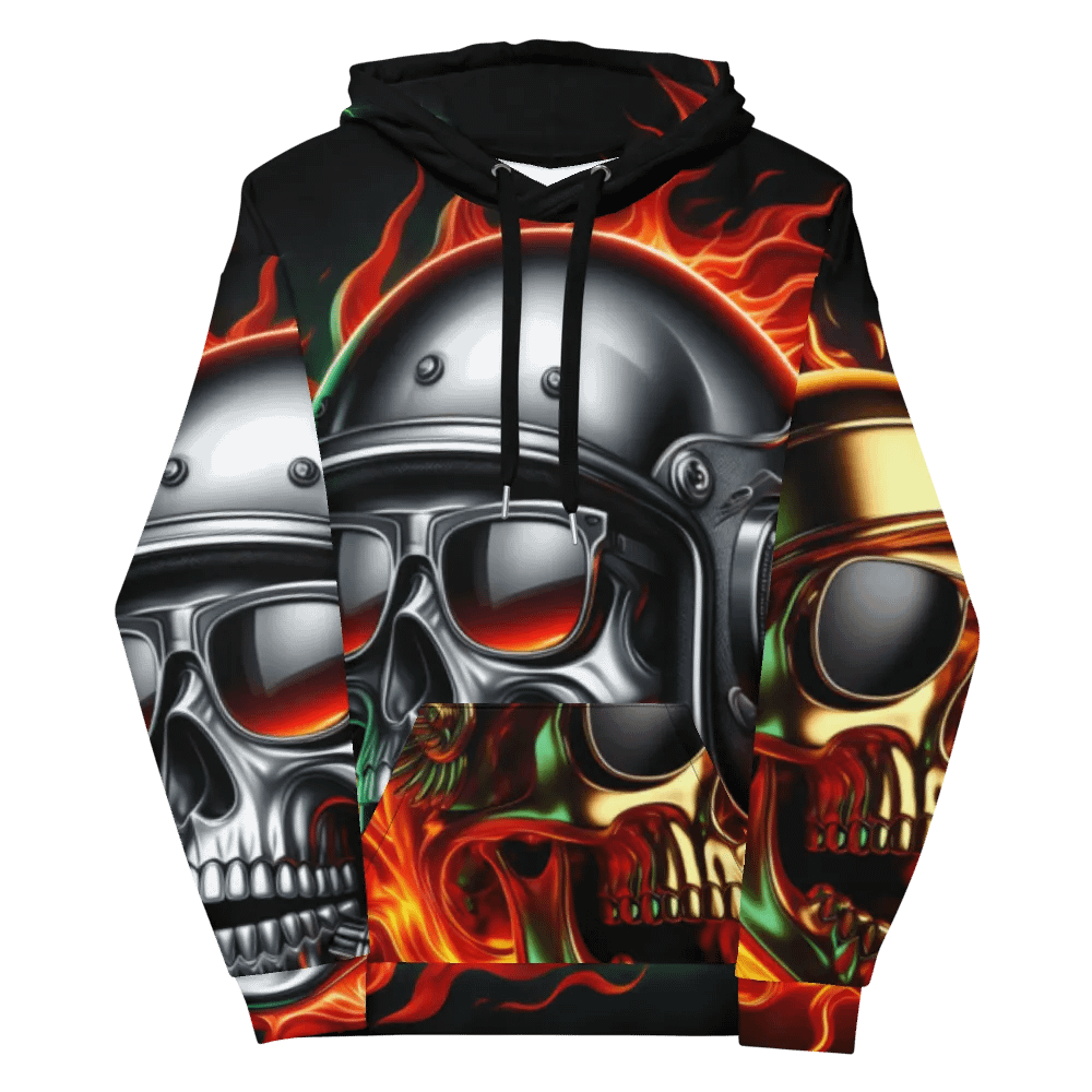 Flaming Skull - Unisex Skull Hoodie #50 product image (12)