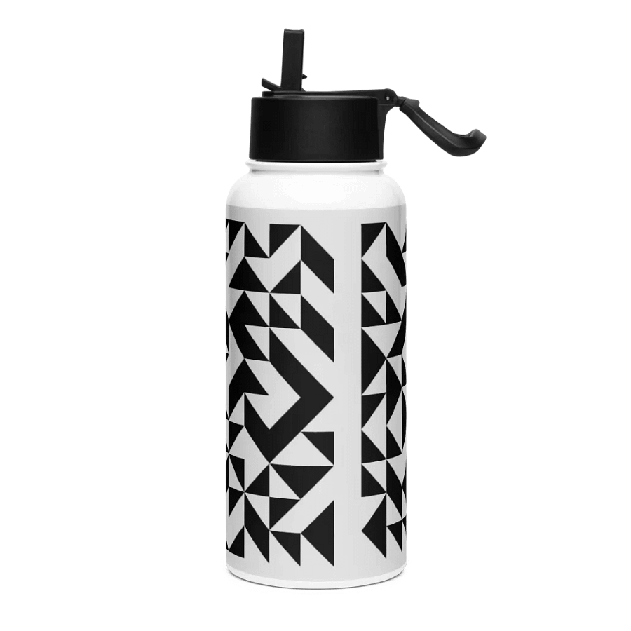 Abstract Geometric Monochrome Stainless Steel Bottle product image (3)