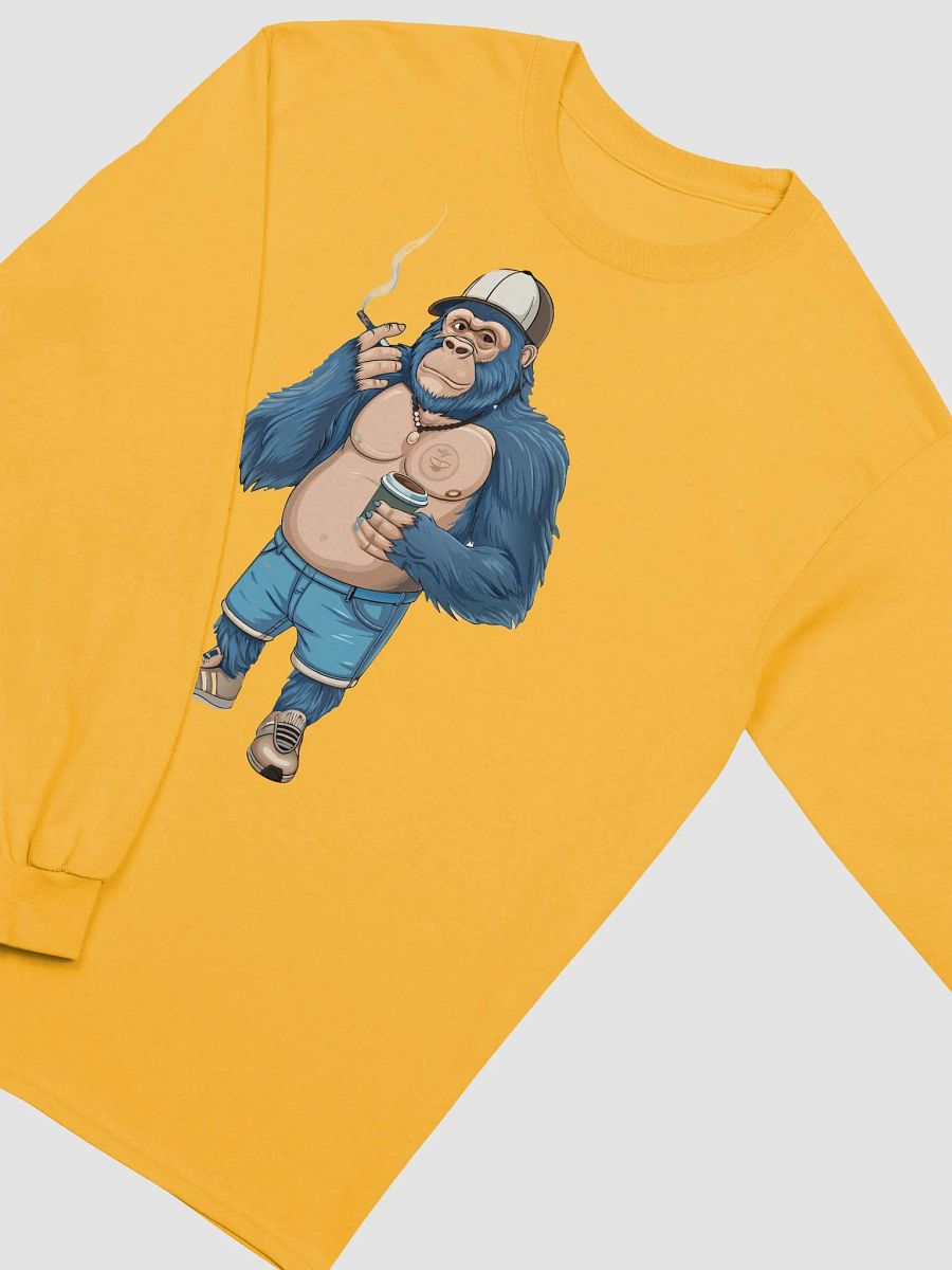 Blue Gorilla Cotton Long Sleeve T-Shirt product image (3)