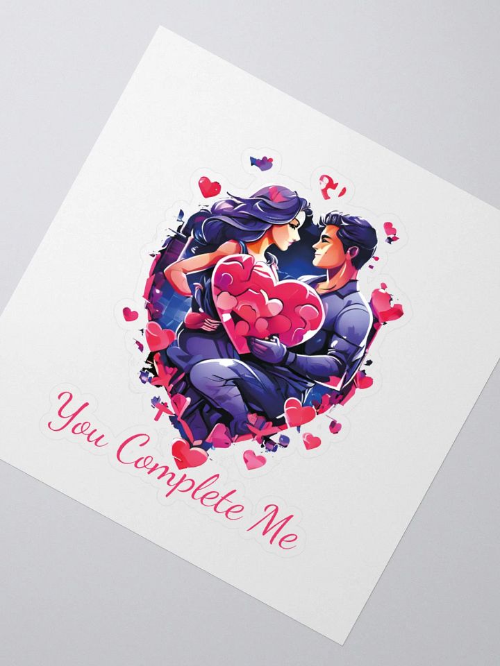 You Complete Me Funny Colorful Kiss Cut Stickers for Couples - Perfect Husband-Wife, Boyfriend-Girlfriend Gift product image (2)