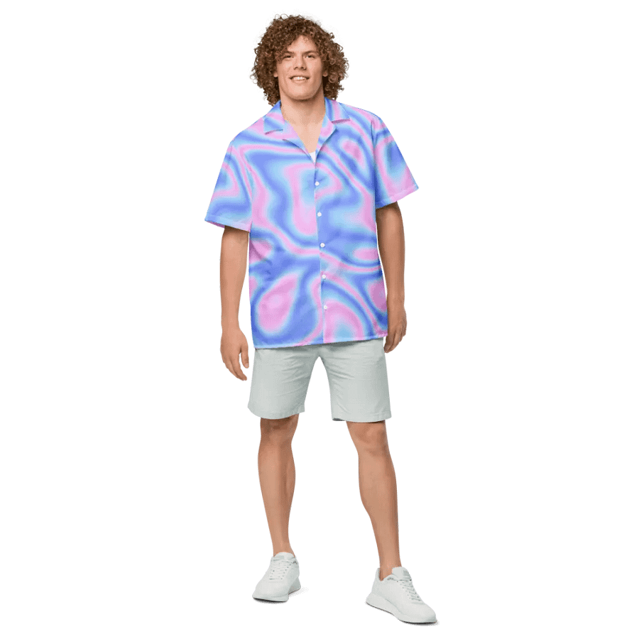 Psychedelic Hologram Unisex Hawaiian Shirt product image (4)