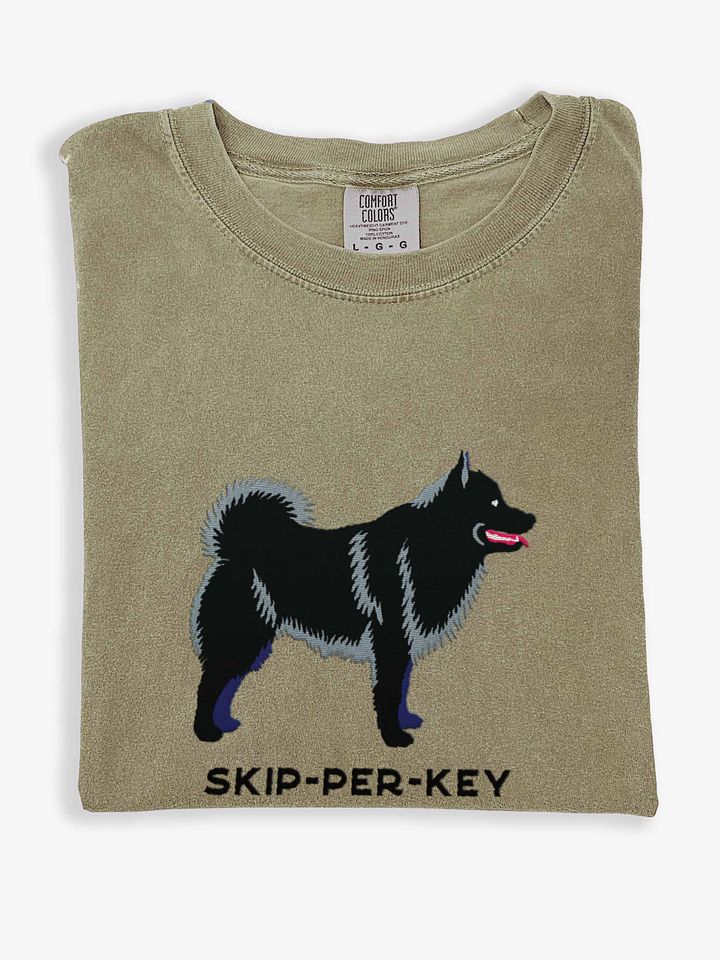 Skip-Per-Key T-Shirt(Embroidered) of a Schipperke product image (1)