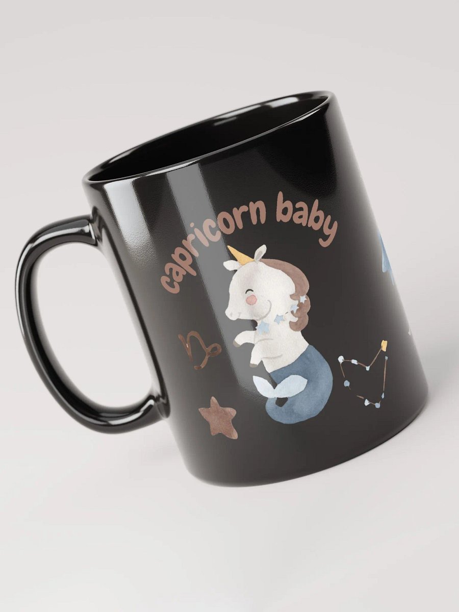 Capricorn Baby December 22 – January 19 BLACK GLOSSY MUG Baby Gift, New Baby Gift, Fun Astrology Gift product image (6)