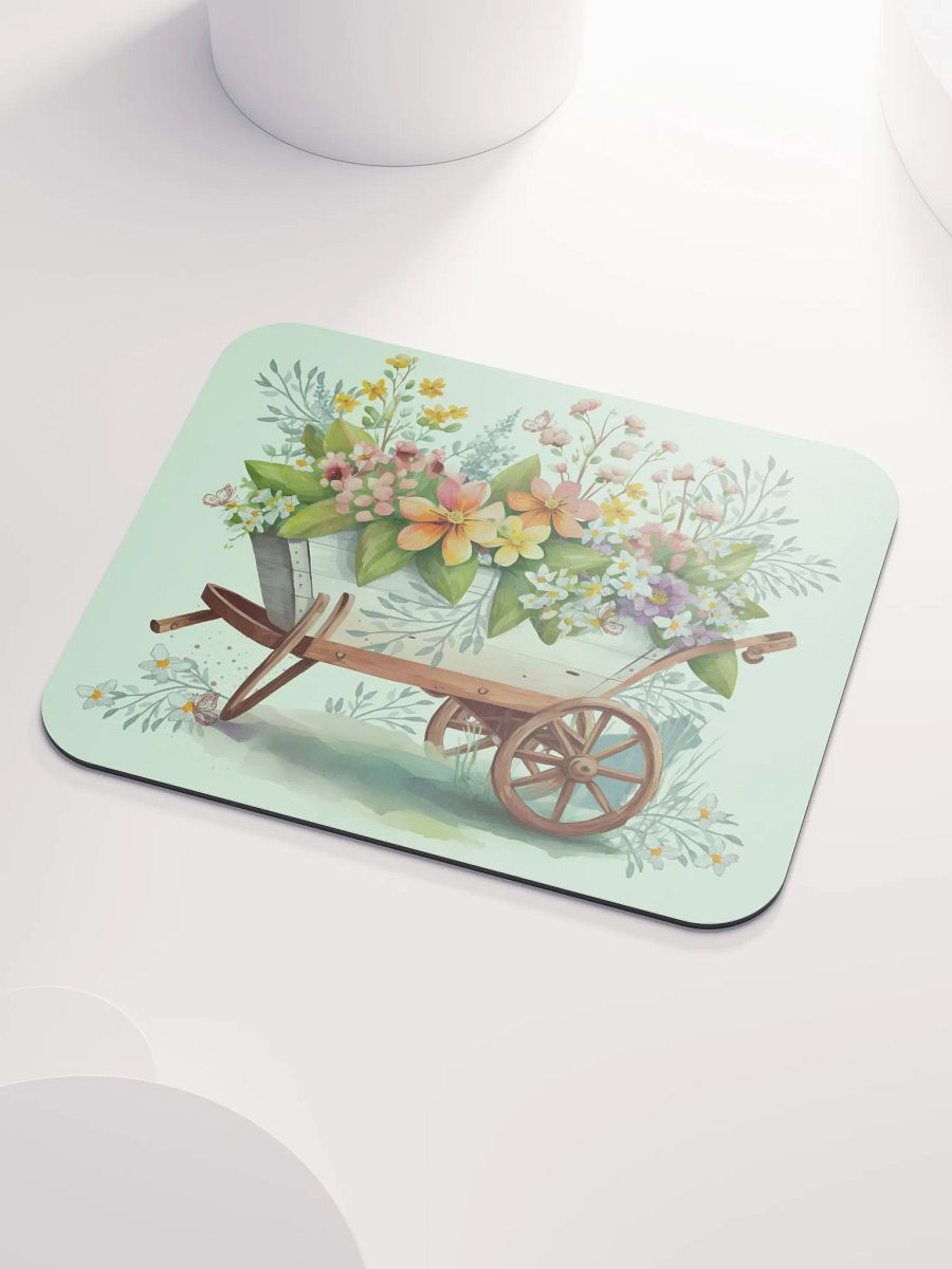 Old Wheelbarrow Full Of Flowers Mousepad product image (3)