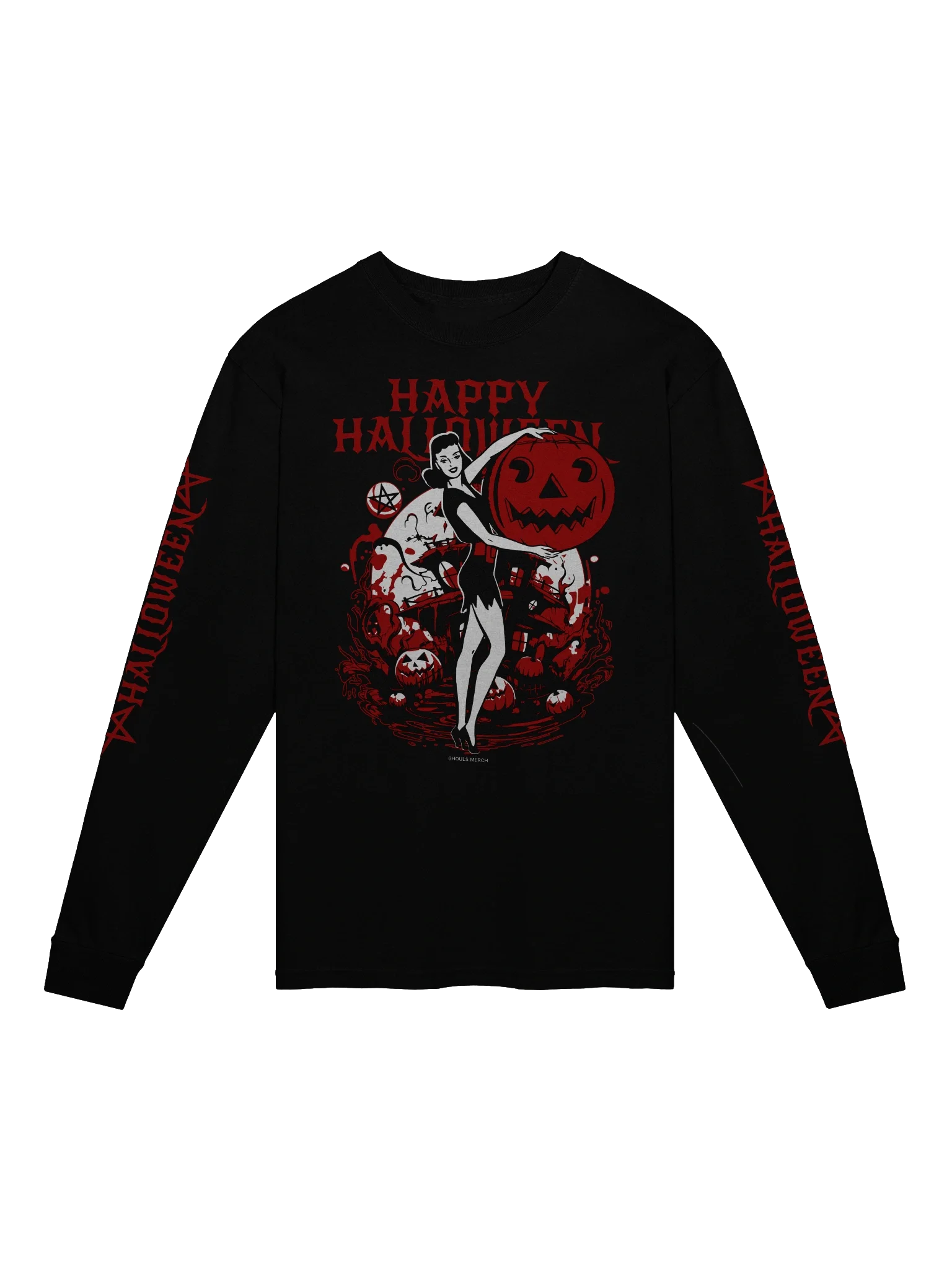 Pumpkin Temptress – Haunted Harvest Unisex Long Sleeve T-Shirt product image (1)