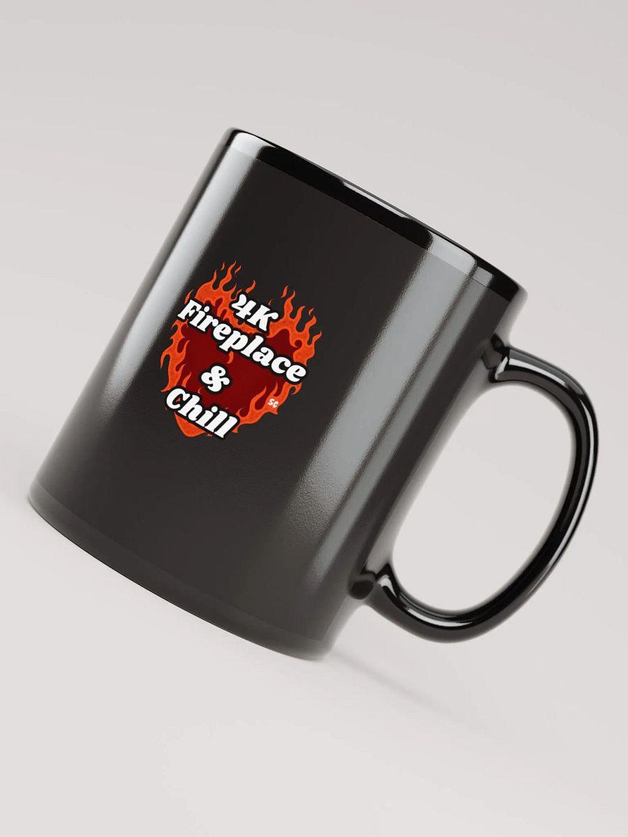 Flaming Heart - 4K Fireplace & Chill | Black Glossy Mug product image (4)