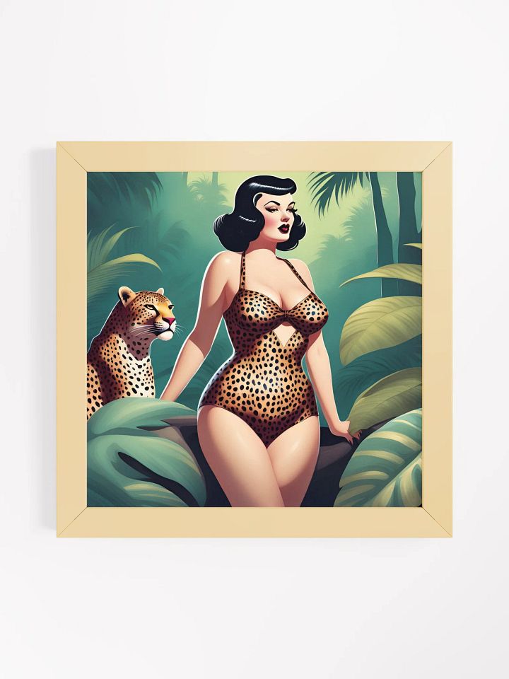 Vibrant Retro Pin-Up Jungle girl Matte Poster product image (6)