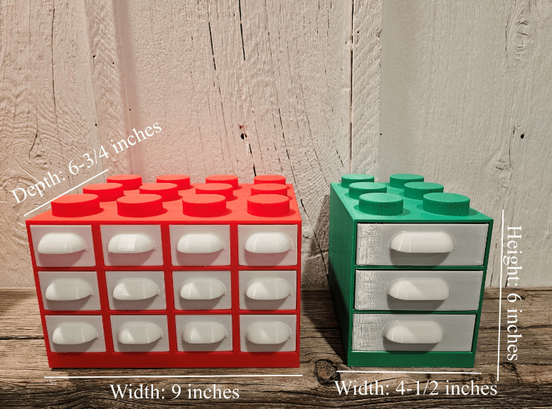 Stackable 3D Printed Organizer Drawers, Building Brick-Style Storage Bins for Toys, Crafts, Sewing or School Supplies, Decorative Organizers product image (1)