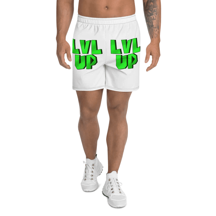 LVL UP Mens White Workout Shorts product image (1)