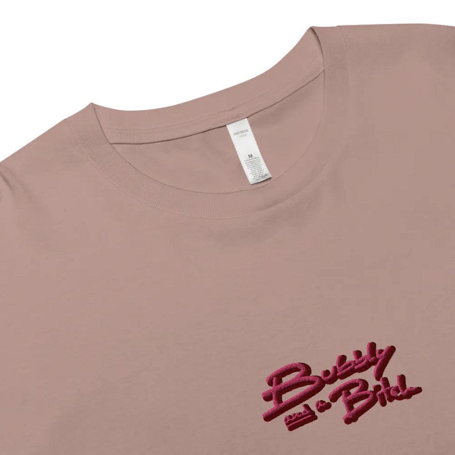 Bubbly and a B*tch (rose shadow design) embroidered cotton crop top product image (21)