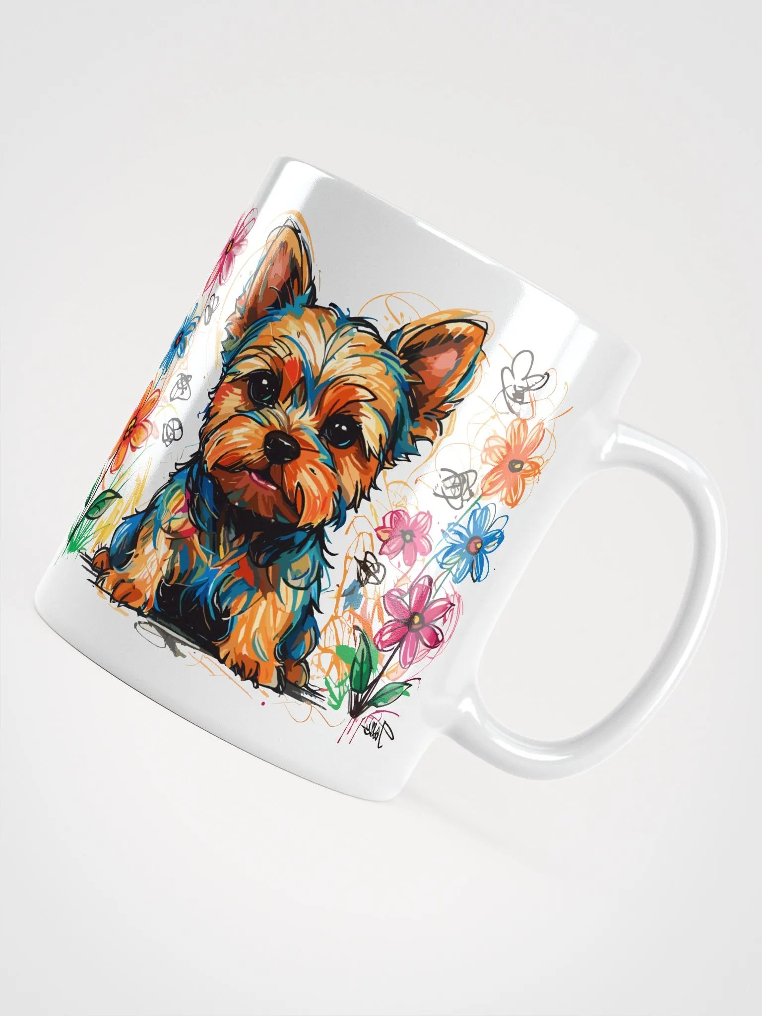 Scribbles Yorkshire Terrier 4 , Mug product image (7)