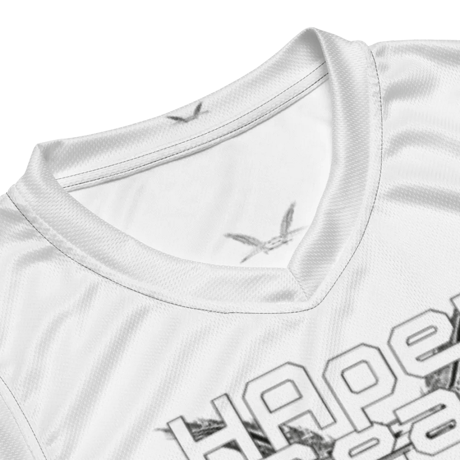 Capital HELAIN - White - Recycled Unisex Basketball Jersey - White HApex Gear Black Logo product image (8)