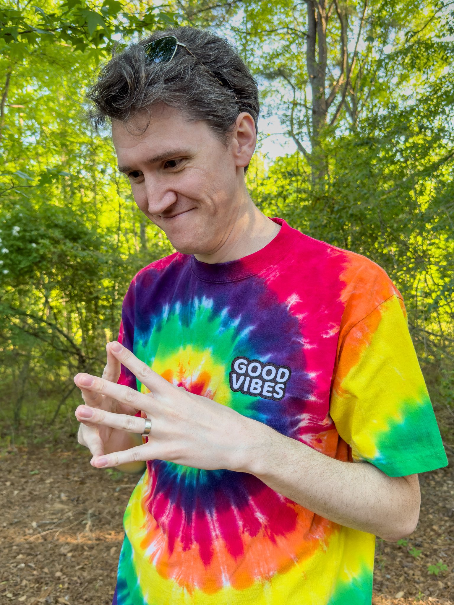 Good Vibes Oversized Tie-Dye Tee product image (9)