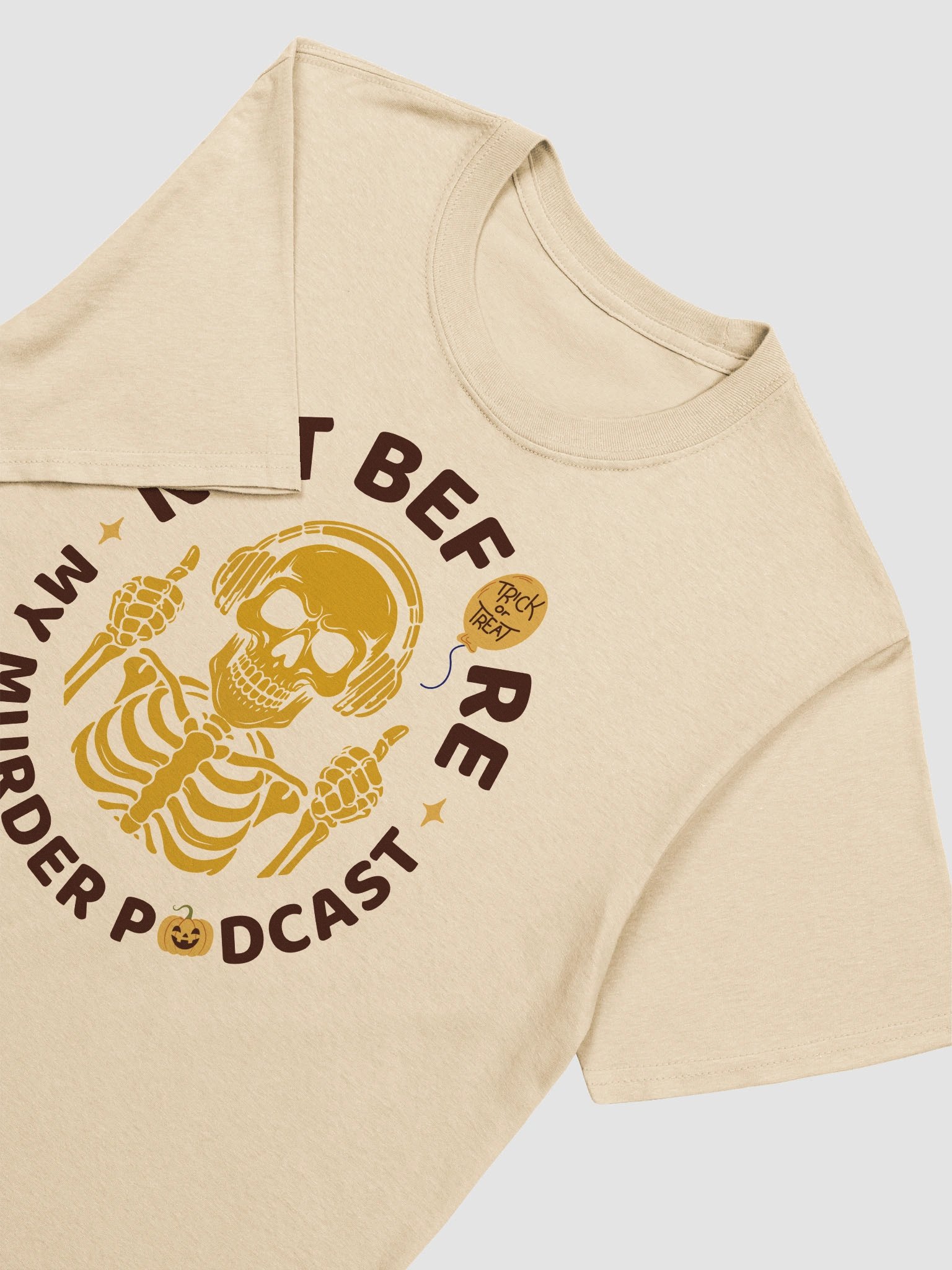 Murder Podcast Skeleton Halloween T-Shirt product image (8)