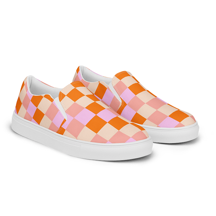 Chic Checkered Women's Slip-Ons Canvas product image (2)