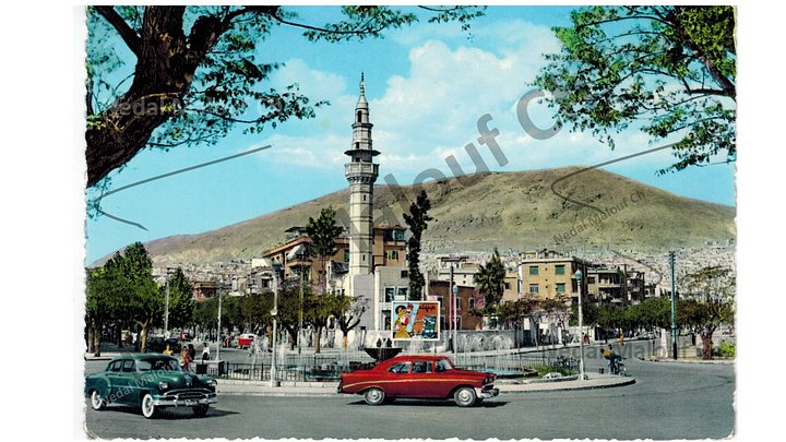 بطاقة بريدية لساحة السبع بحرات في دمشق أوائل سبعينيات القرن العشرين product image (2)