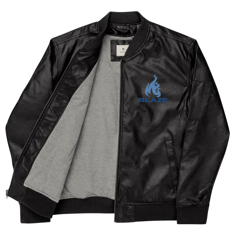 Blaze Faux Leather Bomber Jacket product image (11)
