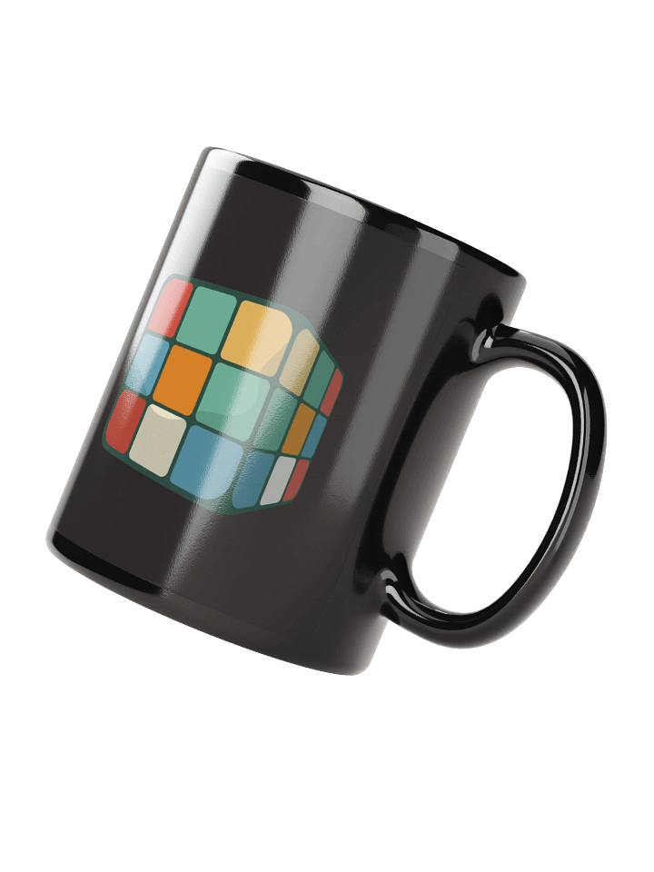 70s Rubiks Cube Black Coffee Mug - Double Sided Print product image (4)