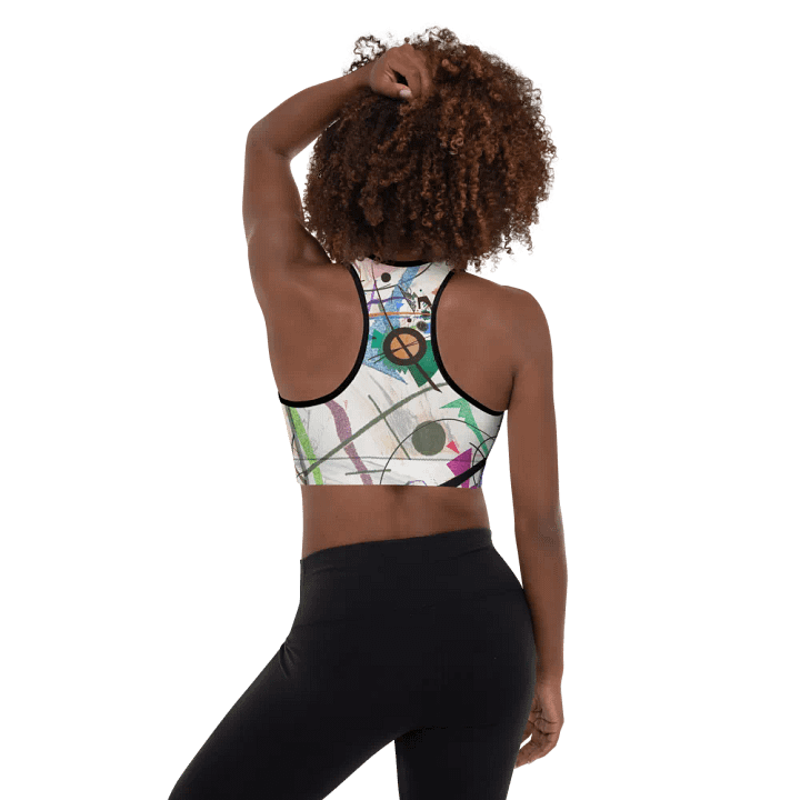 Abstract Lithographic Pattern Design Padded Sports Bra - V2 product image (1)