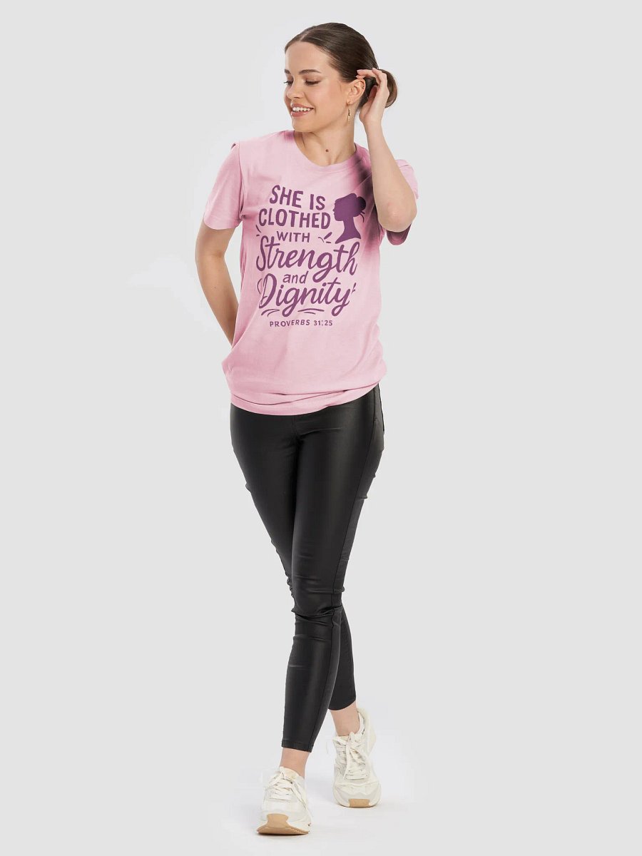 She is Clothed with Strength and Dignity (Proverbs 31:25) T-Shirt product image (11)