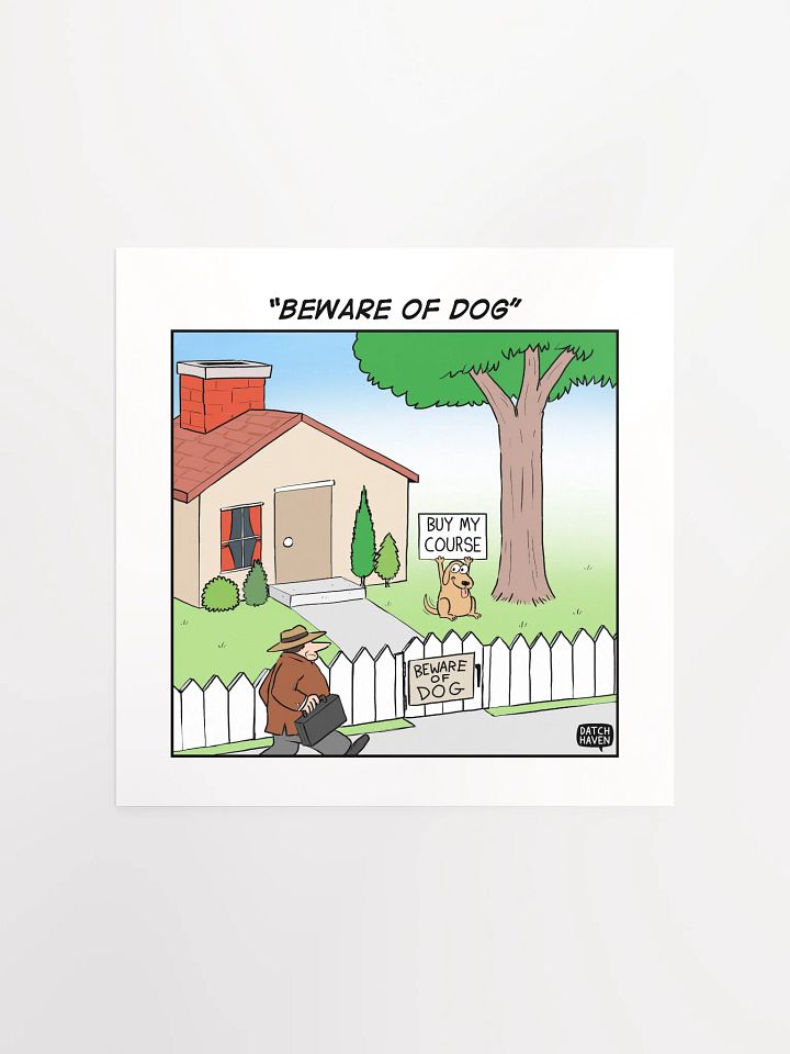 "Beware of dog" poster (10″×10″) product image (1)