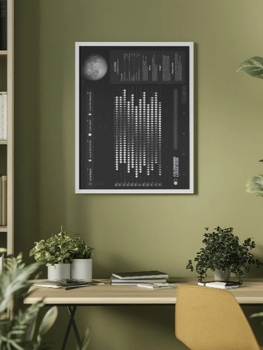 Calendario de pared de las fases lunares de 2026 - 24" x 36" product image (9)