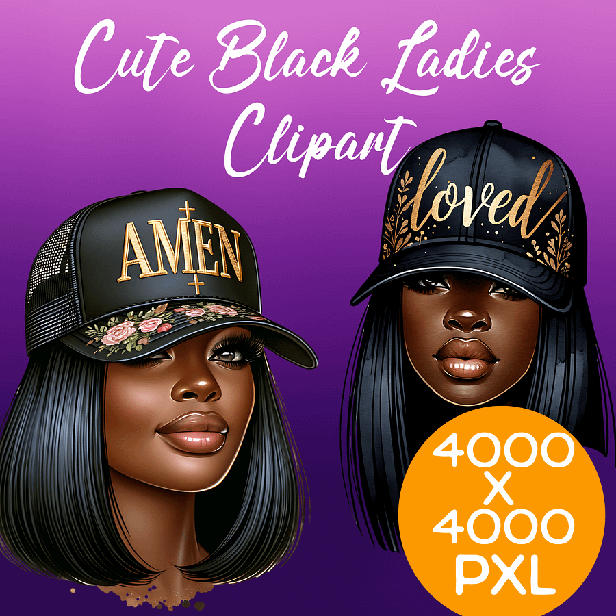 Cute Black Ladies Clipart product image (1)