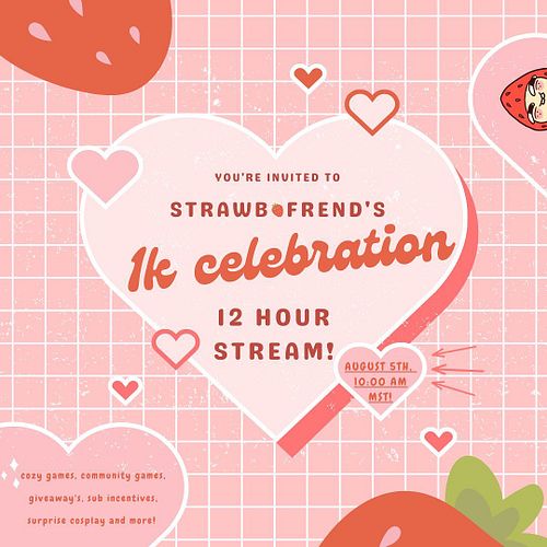 save the date! 🍓 come hang out and play some games. 🥰

#smallstreamer #smallstreamercommunity #animalcrossingnewhorizons #fem...