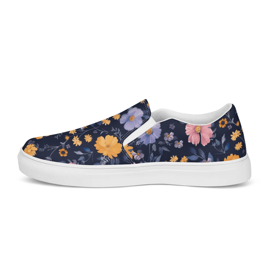 Multicolor Floral Pattern Women's Slip-On Canvas Shoes by Treasure Pie product image (8)