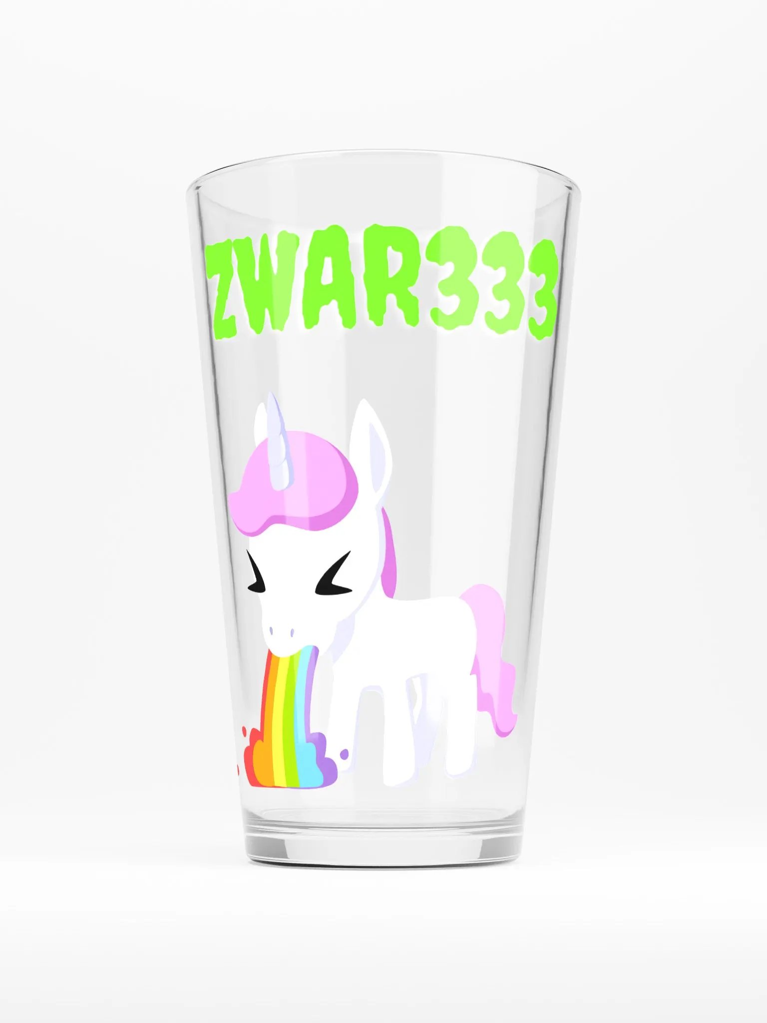 Puking Unicorn Pint Glass product image (1)
