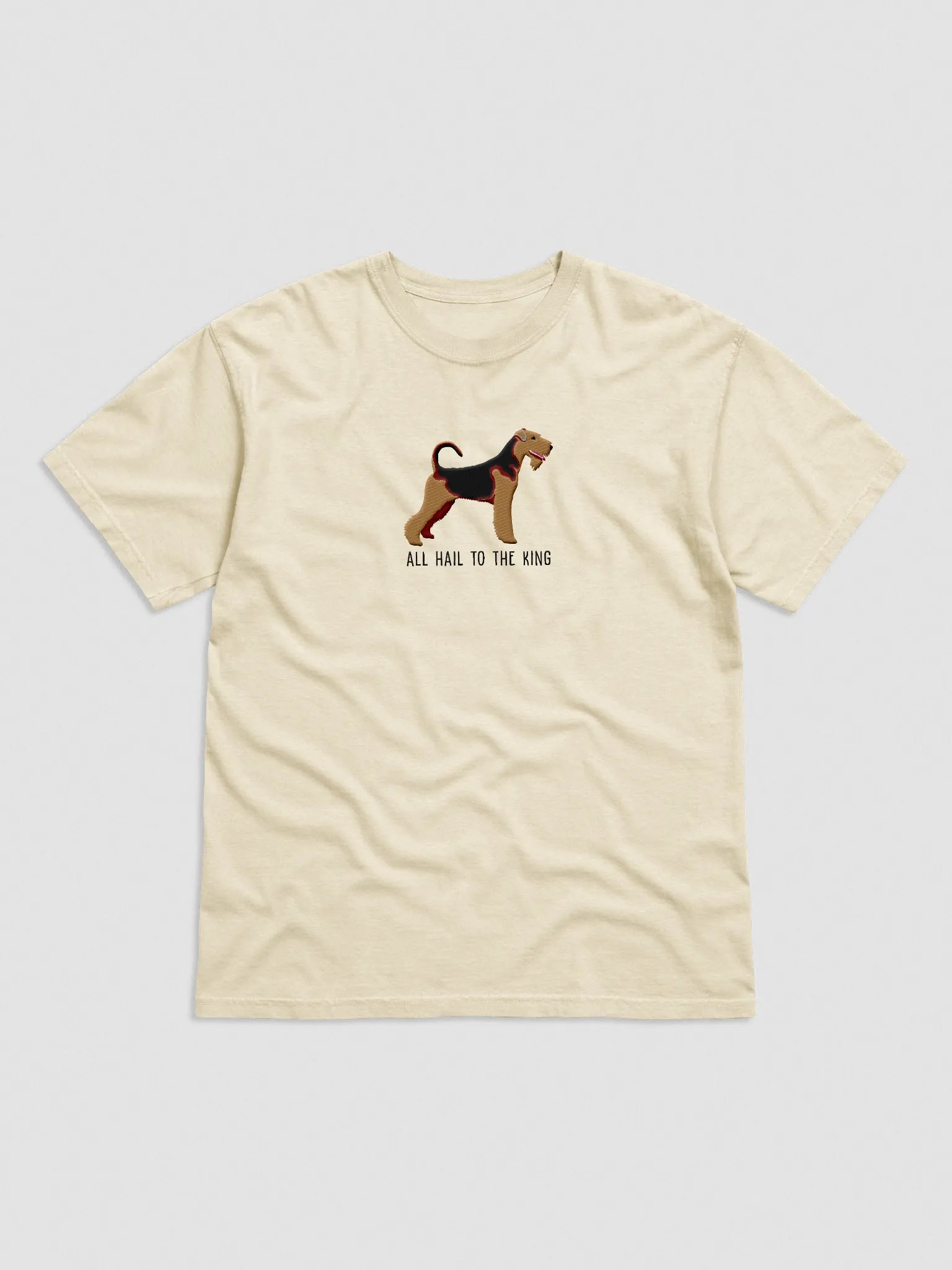 All Hail to the King T-Shirt(Embroidered) of an Airedale Terrier product image (4)